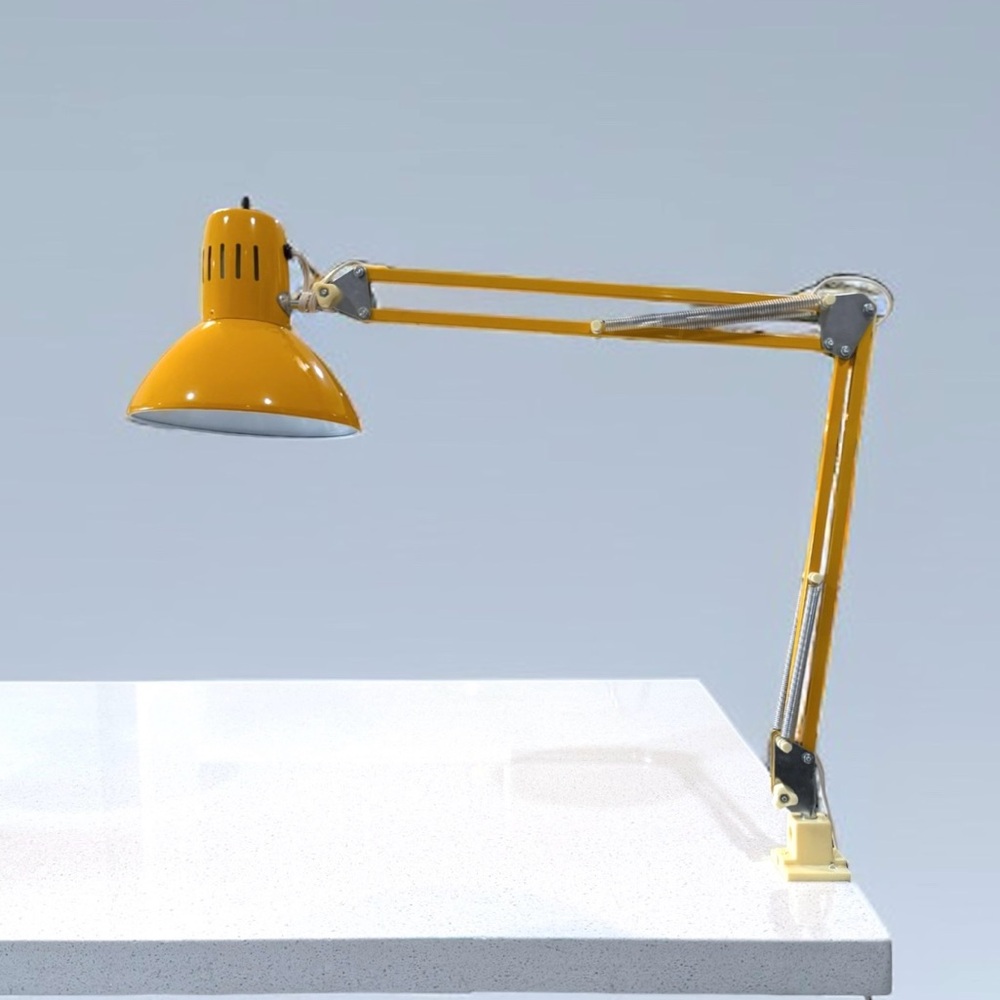 Vintage 70’s  King Lite Architecture Lamp On Bright Yellow Made in Taiwan